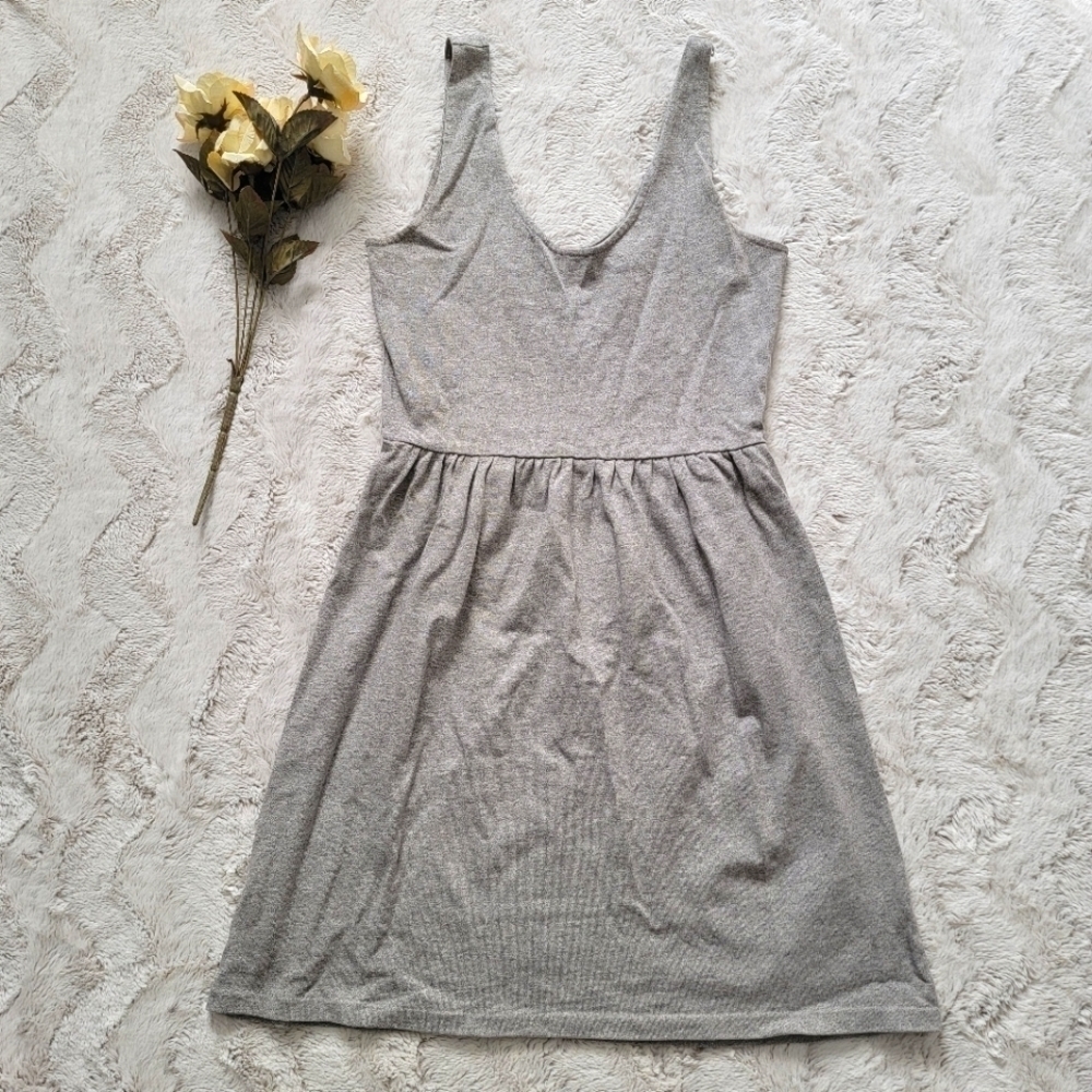 J Crew Heathered Gray Villa Button Detail Back‎ Cotton Blend Knit Dress Size XS